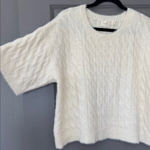 Cyrus Women's Soft Cream Cable Knit Sweater
